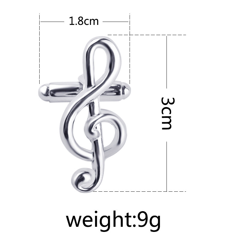 European and American popular accessories Music symbol cufflinks Fashion French note cufflinks cuff nails men's shirt accessories Item Picture