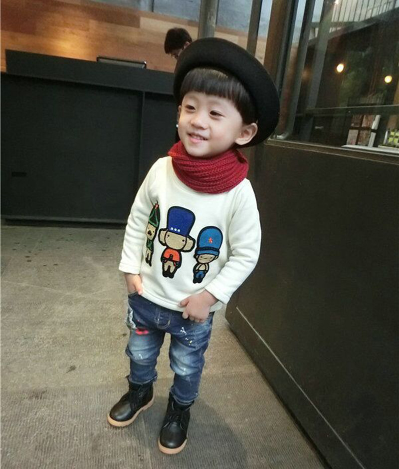 W1 Korean Edition 2020 New Woolen Knitted Leather Mark Men's And Women's Children's Scarf Solid Color Simple Autumn And Winter Baby Warm Specification drawing