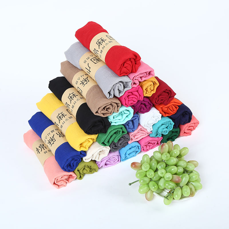 Cross-Border Korean Version Of Women's Cotton And Hemp Scarf Seaside Trip Autumn Beach Sun Shawls Air Conditioning Scarves Hot Sale