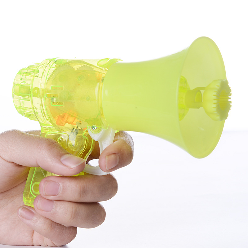 Direct sales and wholesale from the manufacturer of cross-border best-selling children's inertial handheld horn bubble guns and automatic lighting street stalls details Picture