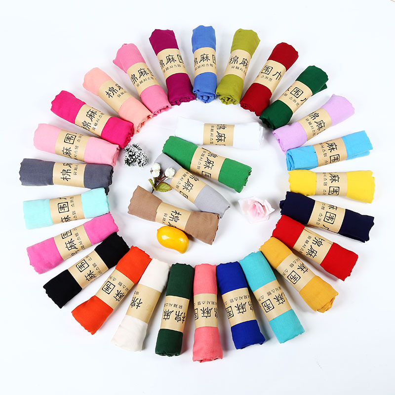 Cross-Border Korean Version Of Women's Cotton And Hemp Scarf Seaside Trip Autumn Beach Sun Shawls Air Conditioning Scarves Hot Sale Specification drawing