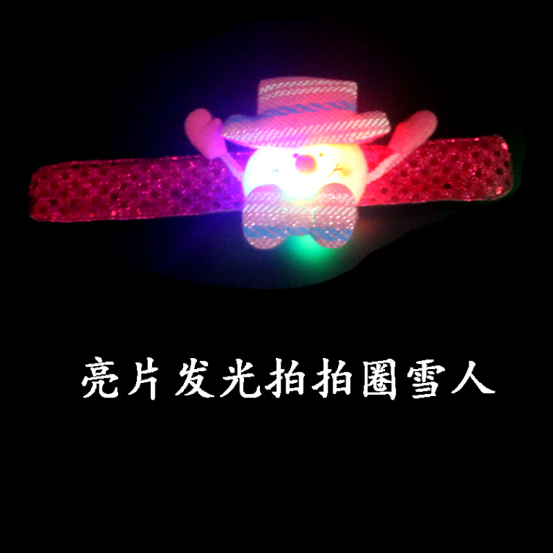 Nuevo regalo de navidad para niños regalo de decoración de navidad raqueta de navidad círculo de lentejuelas estilo luminoso Specification image