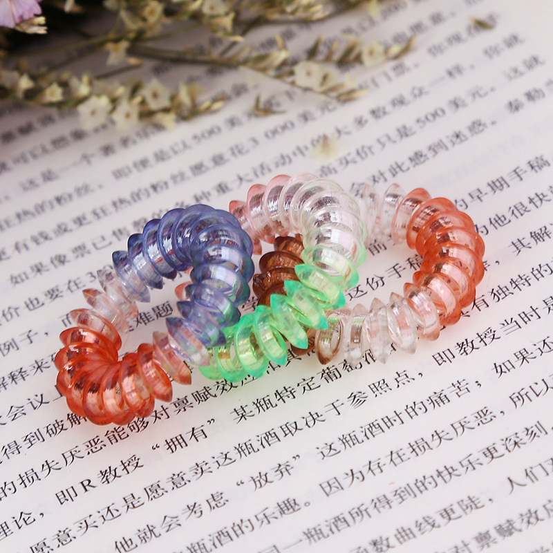 New Jelly Three Color Telephone Line Hairband Creative Elastic Children's Headwear Headband Accessories Wholesale Foreign Trade details Picture