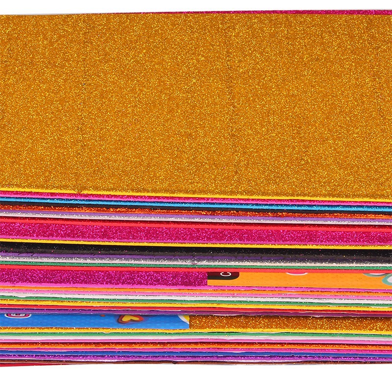 2Mm Thick A4 With Gold Powder Eva Sheet Material Flashing Light Foam Paper Kindergarten Handmade Sponge Paper Item Picture
