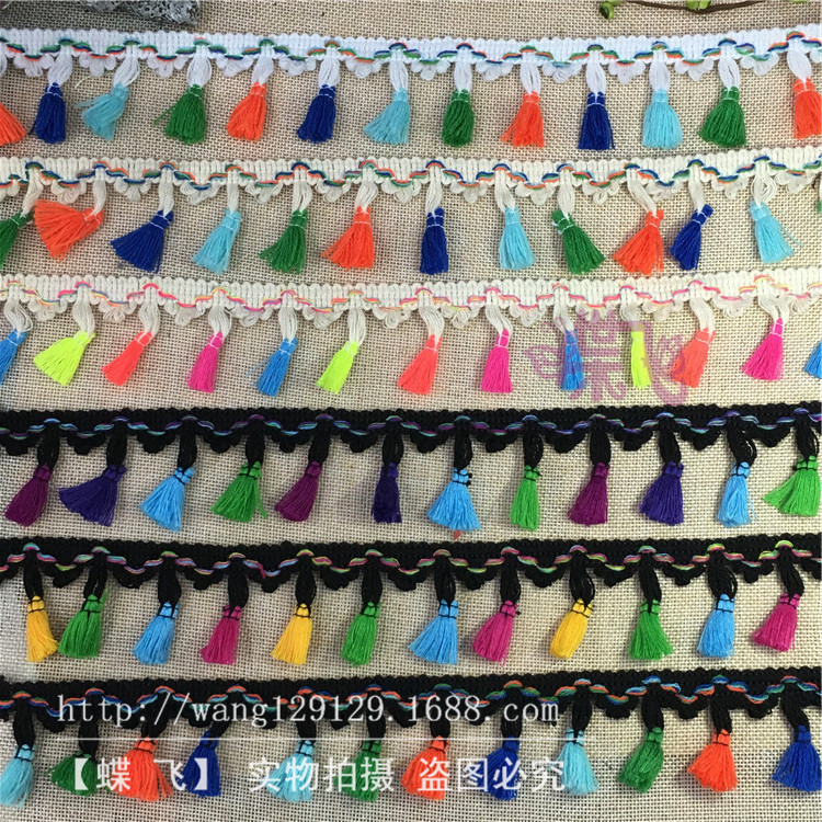 Fábrica B50 color tres flores fluir bigote flecos escobillas encaje cuatro escobillas de color DIY hecho a mano accesorios de ropa correas de encaje details Picture
