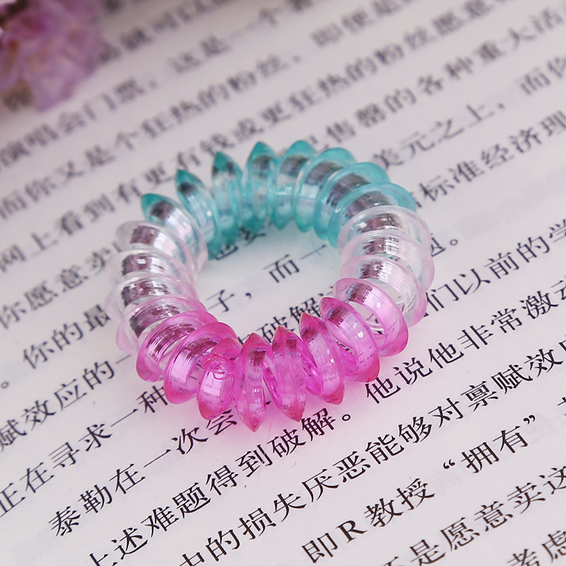 New Jelly Three Color Telephone Line Hairband Creative Elastic Children's Headwear Headband Accessories Wholesale Foreign Trade Application Scenario