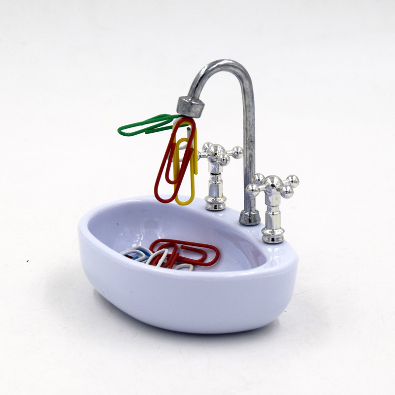 KAFKA创意实用办公用品 洗手池水槽回形针收纳盆 回形针座详情图2