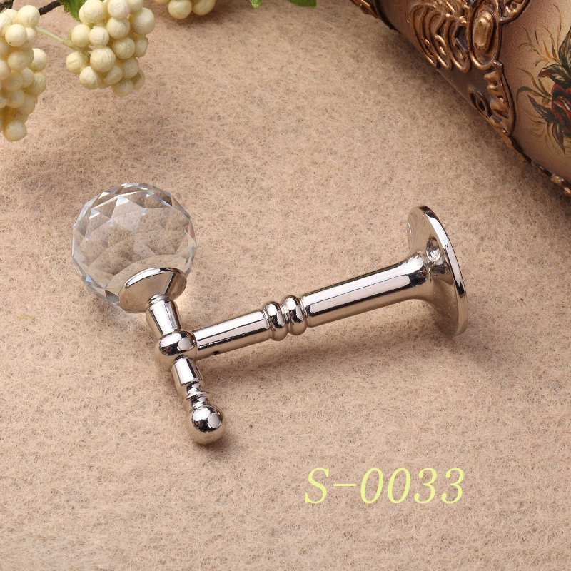 厂家外贸生产直杆钩批发窗钩窗户挂钩S-0003水晶门窗钩墙钩圆球壁
