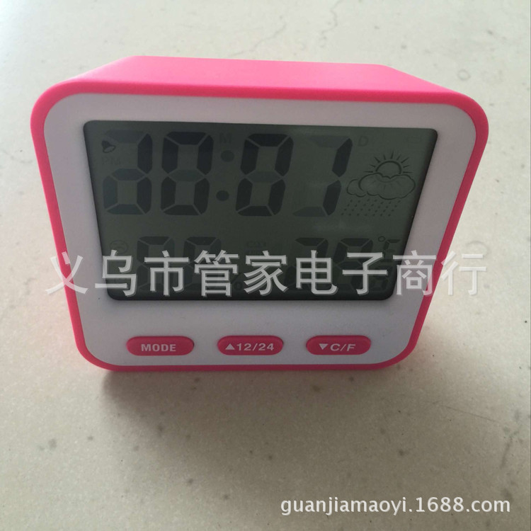 大屏幕电子温湿度计 家用室内温度 计温湿度表 农历闹钟显示详情图5