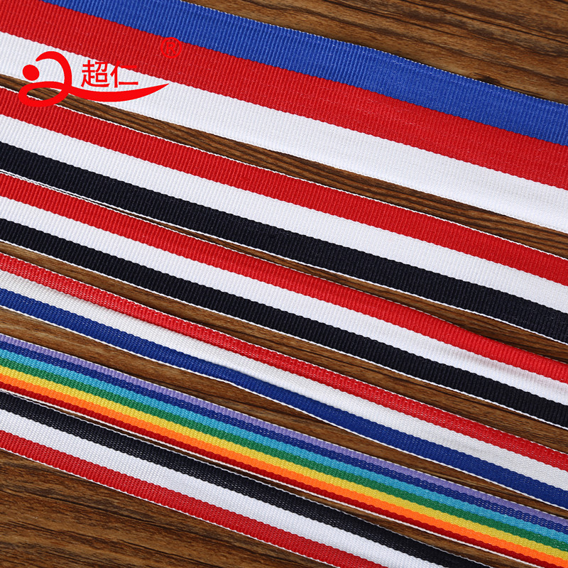 Three Colors With Red White Blue Polyester Intercolor Medal Ribbon Red White Navy Blue Scarf Bag Pants With Border Accessories