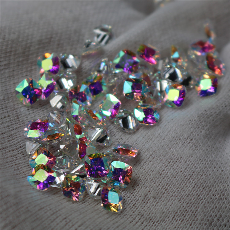 Square Spot White Ab Color Zircon Necklace Jewelry Inset Accessories Imitation Diamond Diy Clothing Accessories Bare Stone Wholesale Application Scenario
