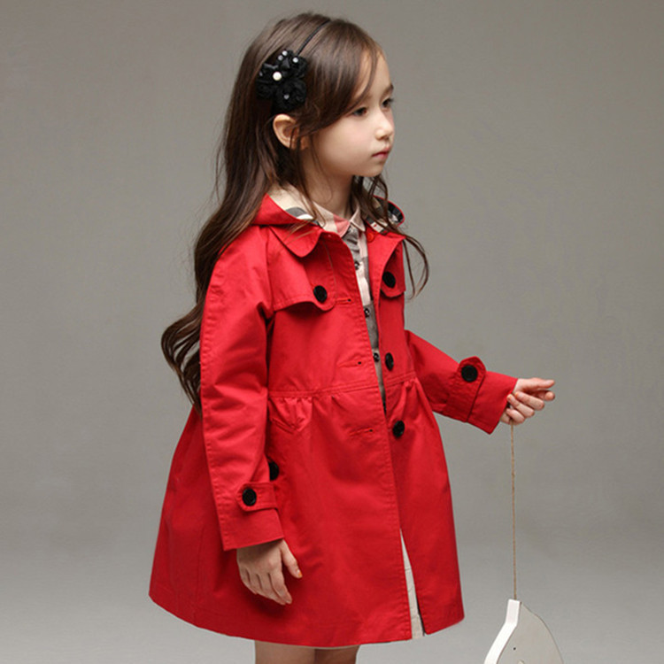 Wholesale of the 2022 new style of British style windbreaker for girls from Sun Yat-sen University, mid-length and long-sleeved children's windbreaker for spring details Picture