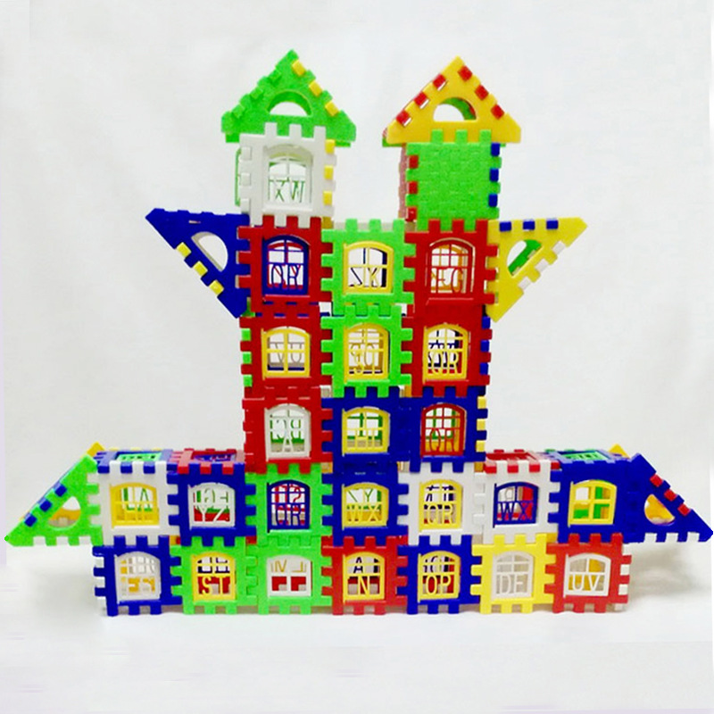 Foreign trade toys infants and children assembled house blocks blocks plastic house assembly building house shape Application Scenario