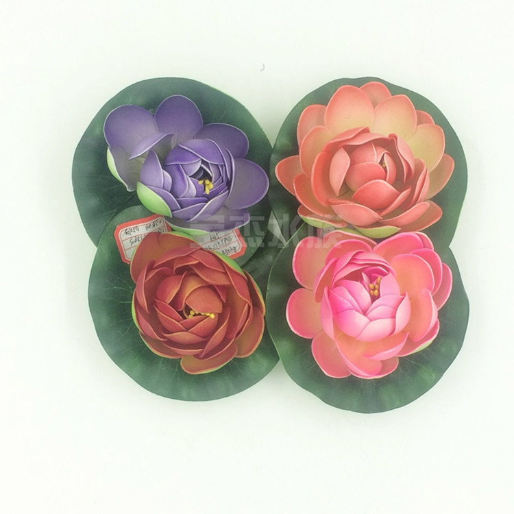 Fish tank aquarium decoration performance props trumpet simulation lotus lotus water lily simulation flower fake flowers floating on the water details Picture