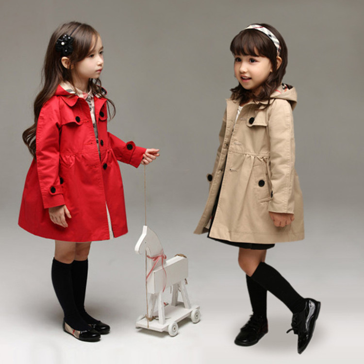 Wholesale of the 2022 new style of British style windbreaker for girls from Sun Yat-sen University, mid-length and long-sleeved children's windbreaker for spring Specification image