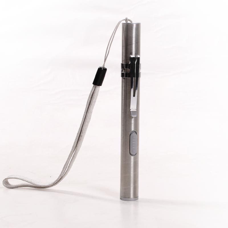 厂家直销迷你手电筒 usb不锈钢手电筒批发 户外露营照明led手电筒