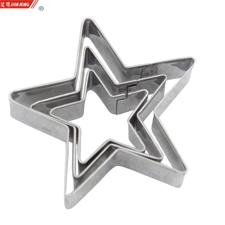 JM8177 stainless steel baking mold, five-pointed star-shaped cookie mold, cookie mold, creative DIY baking, 3 pieces each Application Scenario