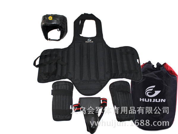Hui Jun Sports Sanda Protective Gear Four-Piece Sanda Helmet Chest And Leg Protection Boxing Sanda Protective Gear Full Set Specification drawing