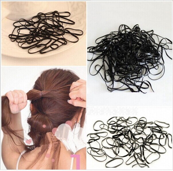 Transparent black small rubber bands that can be strongly pulled without breaking hair loops. White rubber bands, black rubber bands wholesale shanilak details Picture