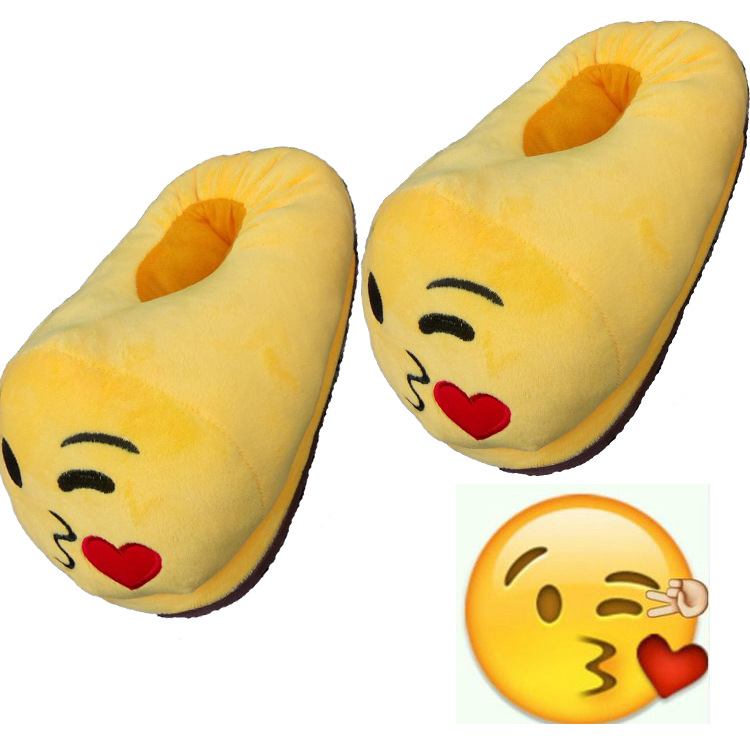 Winter new lovers with thick expression home warm cotton slippers Celorino velvet parent-child indoor cotton slippers Item Picture
