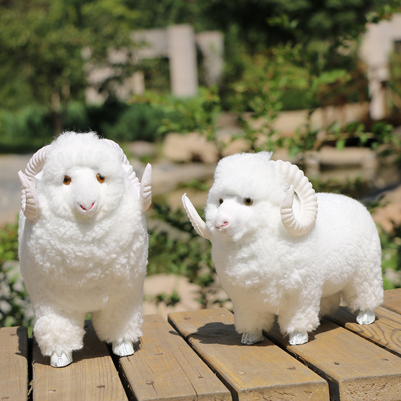 跨境仿真绵羊动物模型会叫绵羊工艺礼品橱窗摆件农场装饰品羊模型Cat crafts/猫咪栈