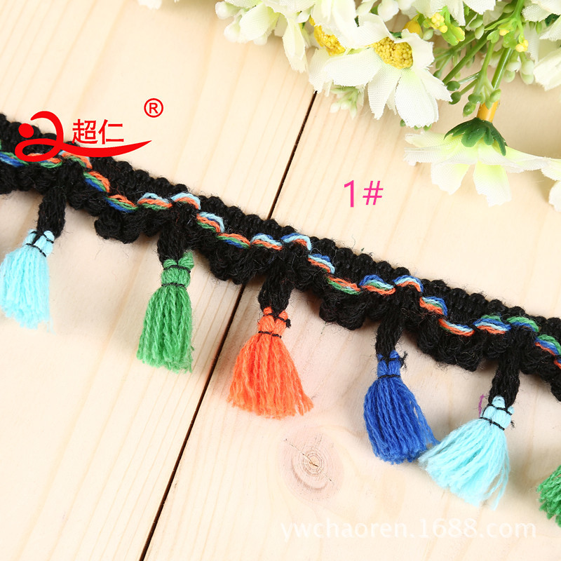 Beards Lace Candy Color Fringe Broom Wool Curtain Scarf Accessories Diy Handmade Spot Explosion details Picture