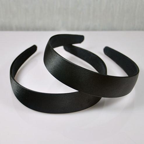 Black Simple Wide Headband 1.5 2 2.5 3 4Cmdiy Accessories Fully Wrapped Cloth Headband Semi-Finished Hair Accessories