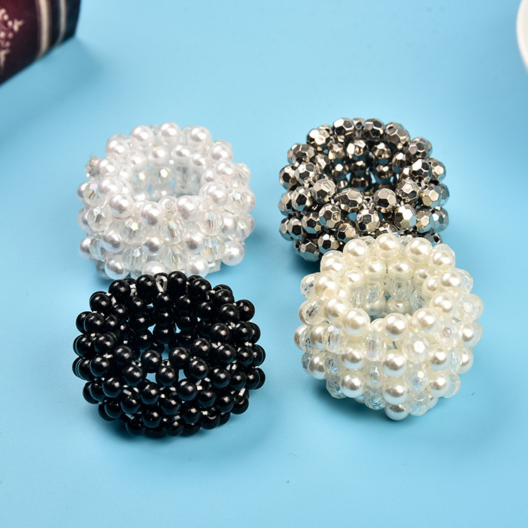 ins pearl hair bands in stock for wholesale, women's ponytail bands, headwear, silk scarves, rubber bands, hair ties and hair accessories
