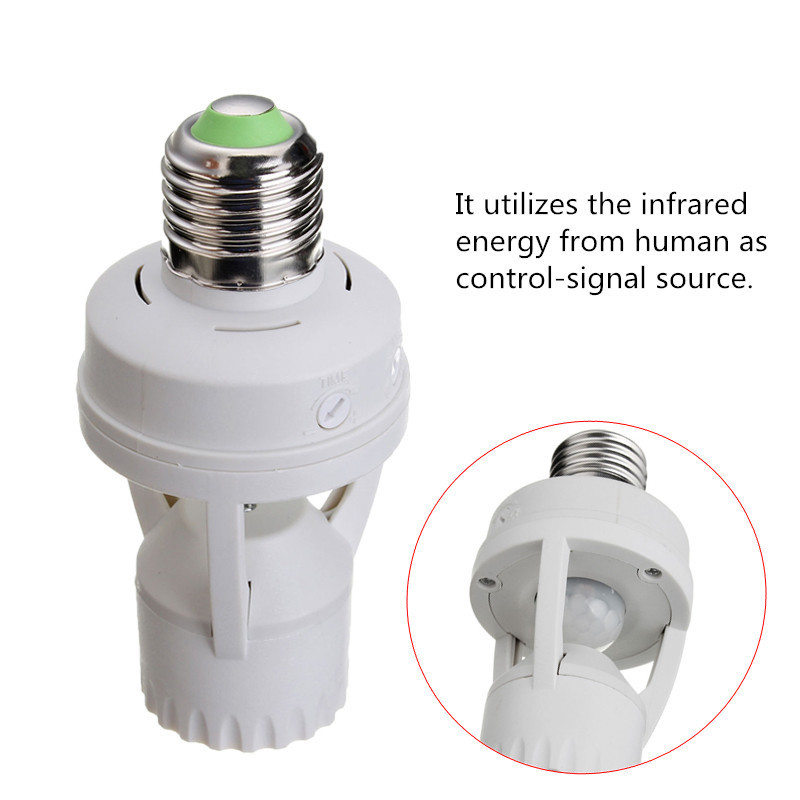 Factory direct supply of infrared human body sensor lamp head E27B22 screw-type sensor lamp socket LED sensor switch lamp details Picture