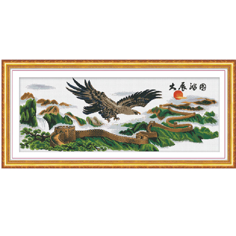 Wholesale new cross-stitch printed handicrafts, living room decorative paintings, diy handicraft exhibition, Grand Plan Five
