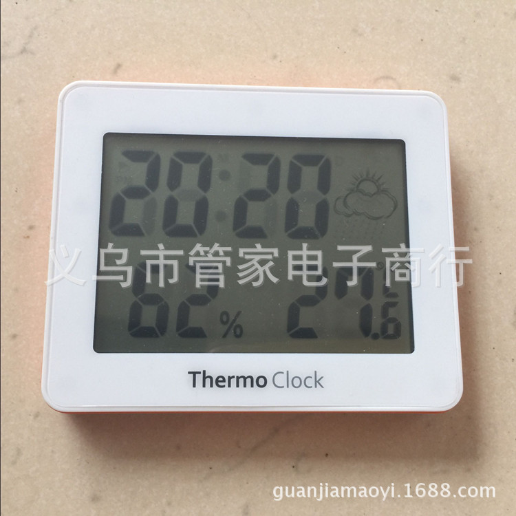 电子温湿度计 家用室内温度计 温湿度表 农历闹钟支架磁铁 BK855详情图4