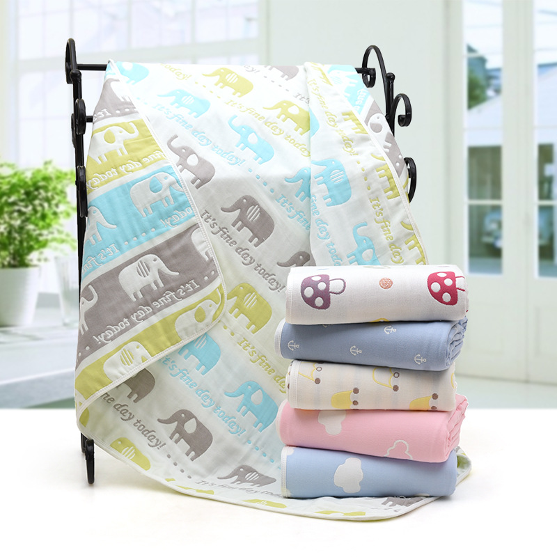 Six-Layer Gauze Bath Towel Newborn Baby Gauze Cover Blanket Children's Toweling Cotton Baby Hug Nursery Air Conditioner Blanket details Picture