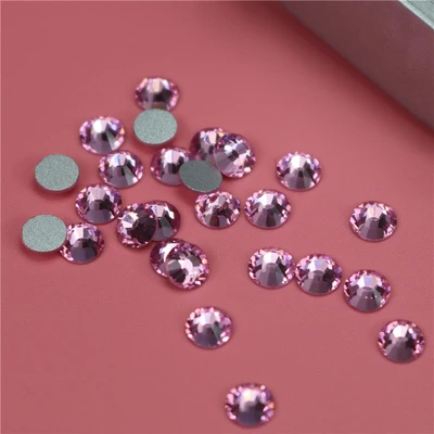 Manufacturers Wholesale Light Pink Color Glass Rhinestones Diy Nail Clothing Accessories Flat Rhinestones Can Be Customized