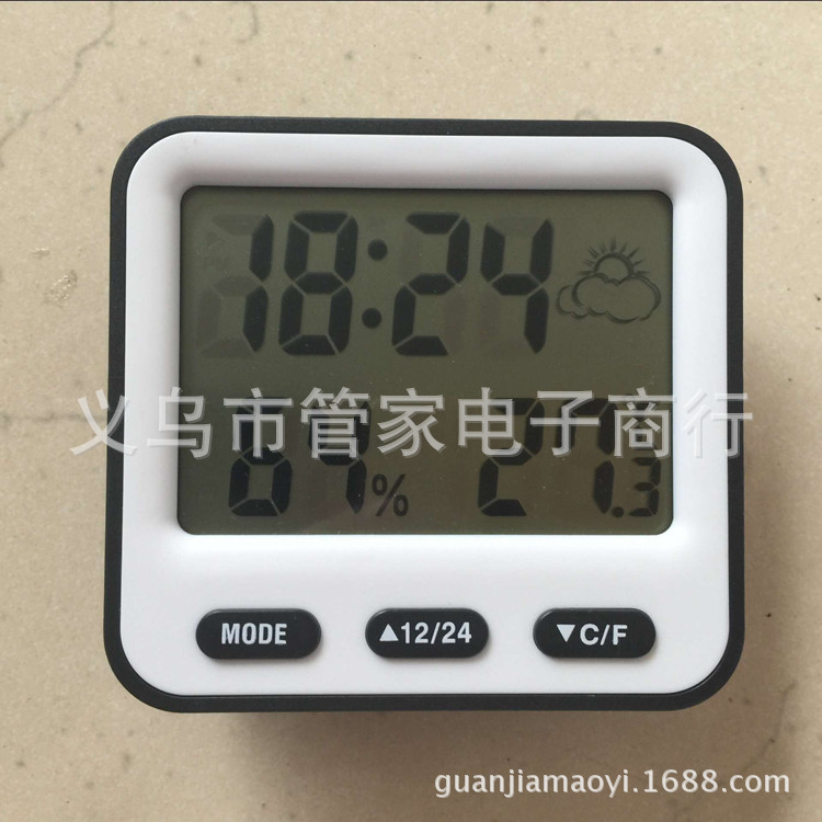 大屏幕电子温湿度计 家用室内温度 计温湿度表 农历闹钟显示详情图4