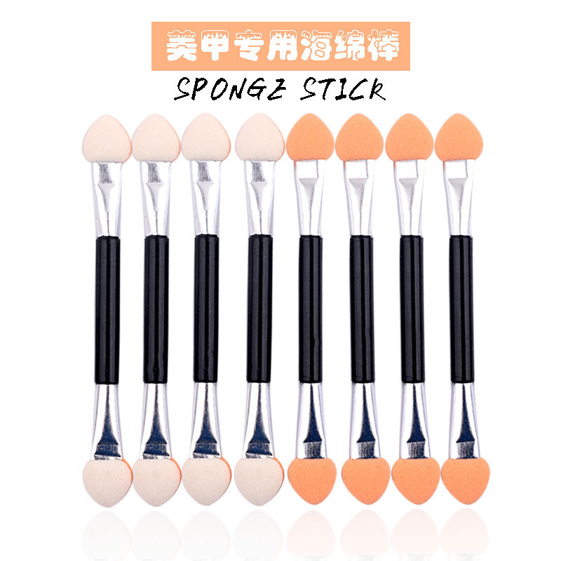 shanilak aluminum tube double-headed rubber small brush Magic Mirror Powder nail tool set, 10 pieces of eyeshadow brush and eyeshadow stick, essential for other nail products
