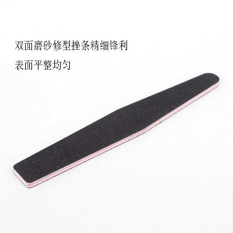 The manufacturer produces and sells black sand diamond-shaped nail polish strips with double-sided polishing, EVA sandpaper files and shanilak Specification image