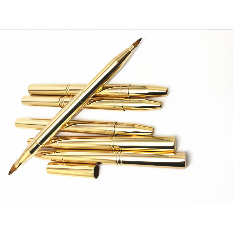 Double-head automatic telescopic brush portable lip brush, fashionable metal lip brush shanilak details Picture