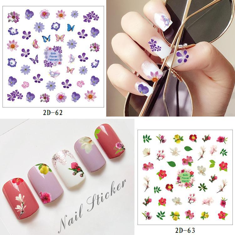 New 2D nail stickers and nail art stickers come with base glue for spring, summer, autumn and winter that won't fade. 60 styles in stock Specification image