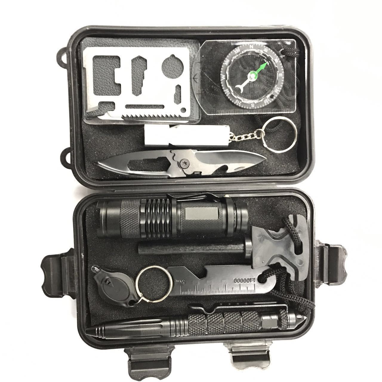 Travel Outdoor Sos Equipment Survival Kit Kit Multifunctional Wilderness Survival First Aid Kit Emergency Supplies Specification drawing