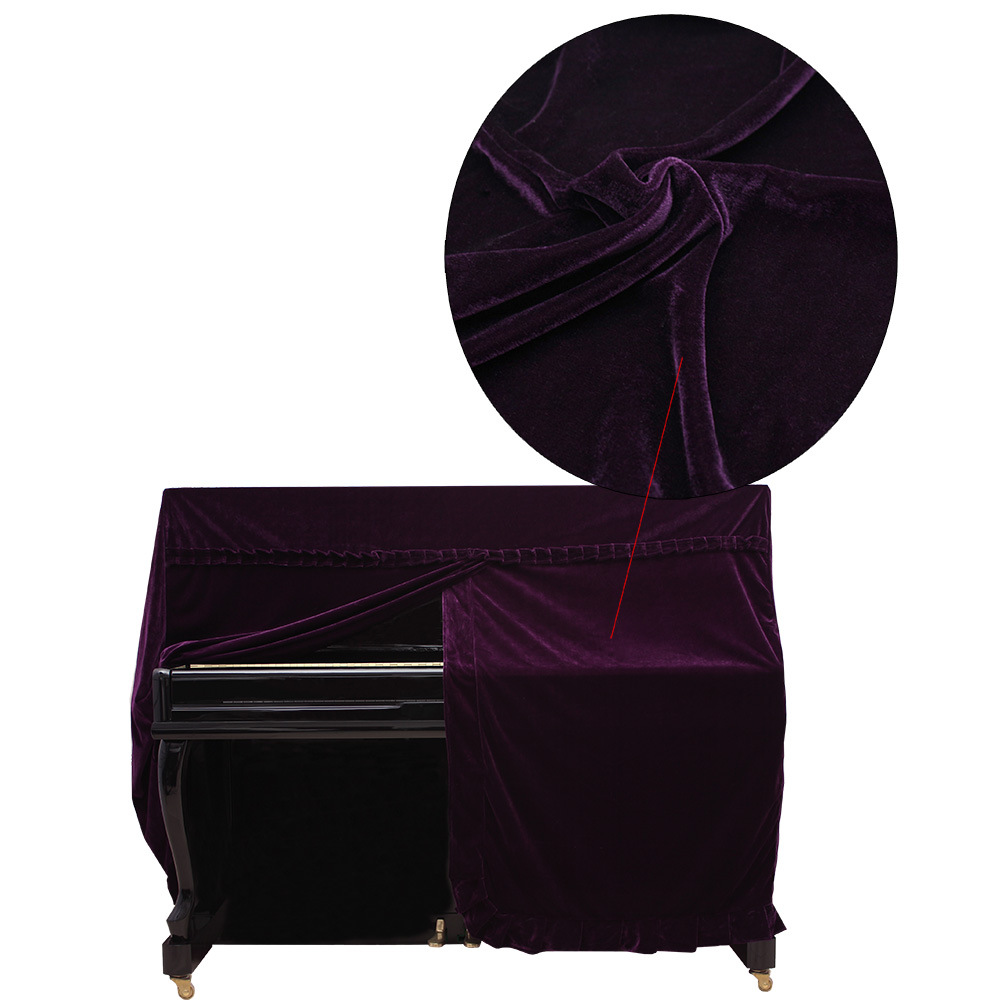 钢琴罩 金丝绒钢琴全罩 绒布防尘套 乐器配件批发多色可选图