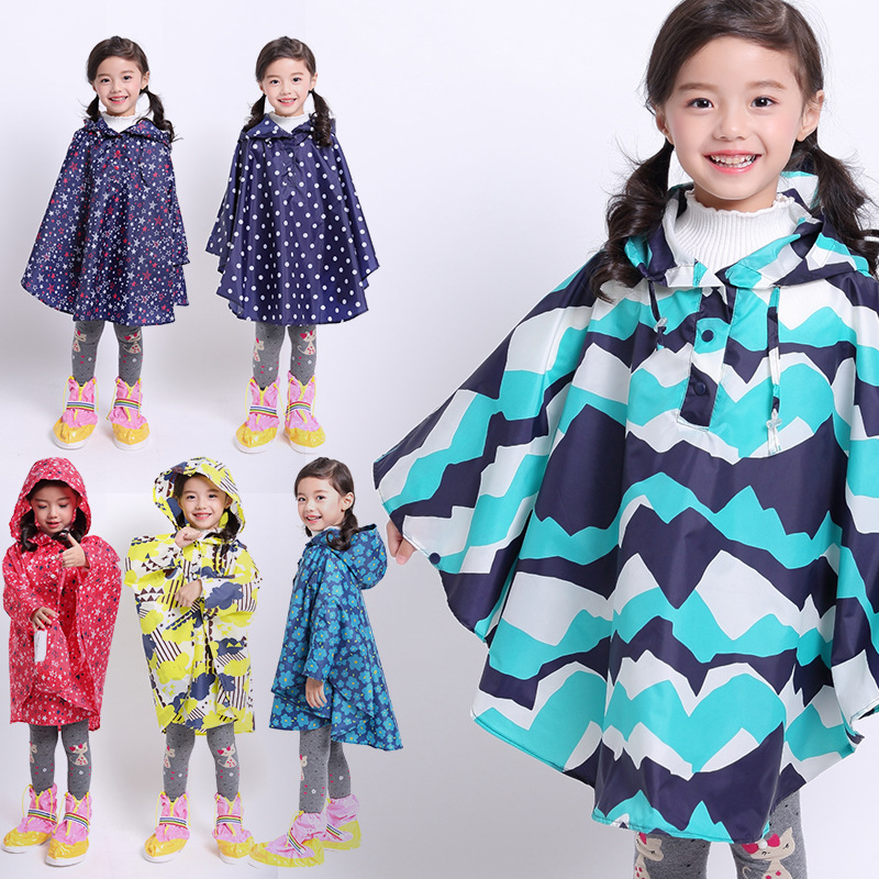 儿童印花薄款斗篷雨衣 小孩背包幼儿园男女生 厂家直销一件代发