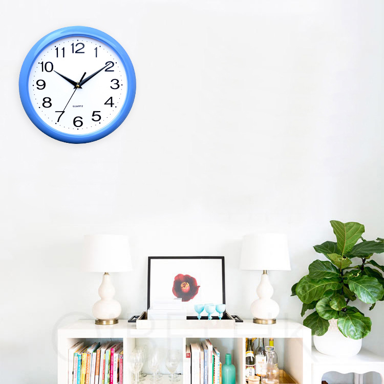 Simple Fashion 10 Inch Round Plastic Wall Clock Advertising Clock Living Room Bedroom New Yada Ne-1692 Factory Direct Sales Application Scenario