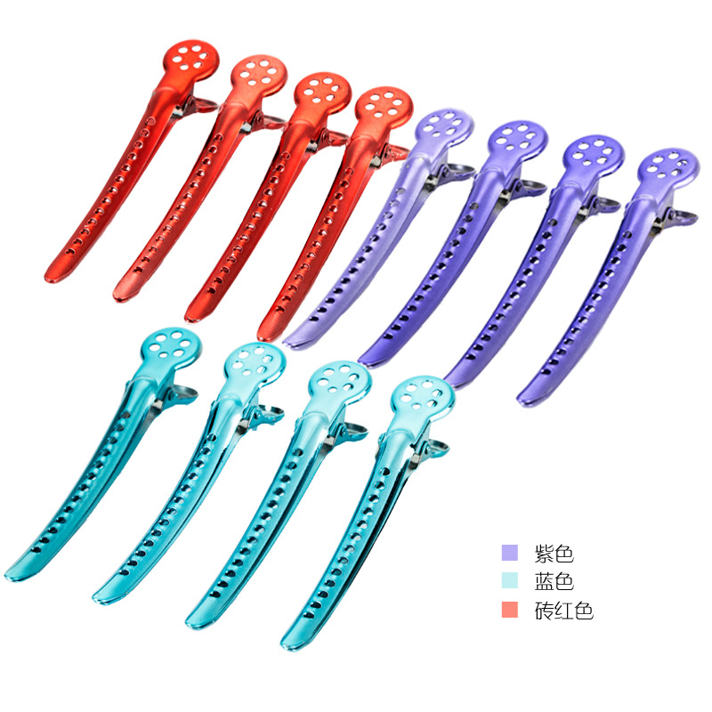 Color steel clips for hair salons, hair straightening clips, makeup clips, positioning clips, zone clips, beauty clips, and makeup tools details Picture