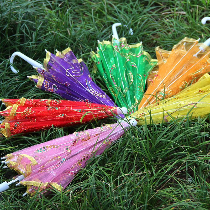 Scenic Temple Fair Hot Selling Toys Wholesale Large Lace Umbrella Craft Decoration Lace Umbrella Play Home Toys details Picture