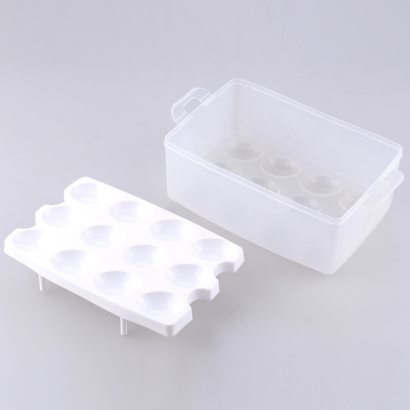 Double egg storage box with lid Kitchen crisper oblong refrigerated food portable storage box Egg holder Application Scenario
