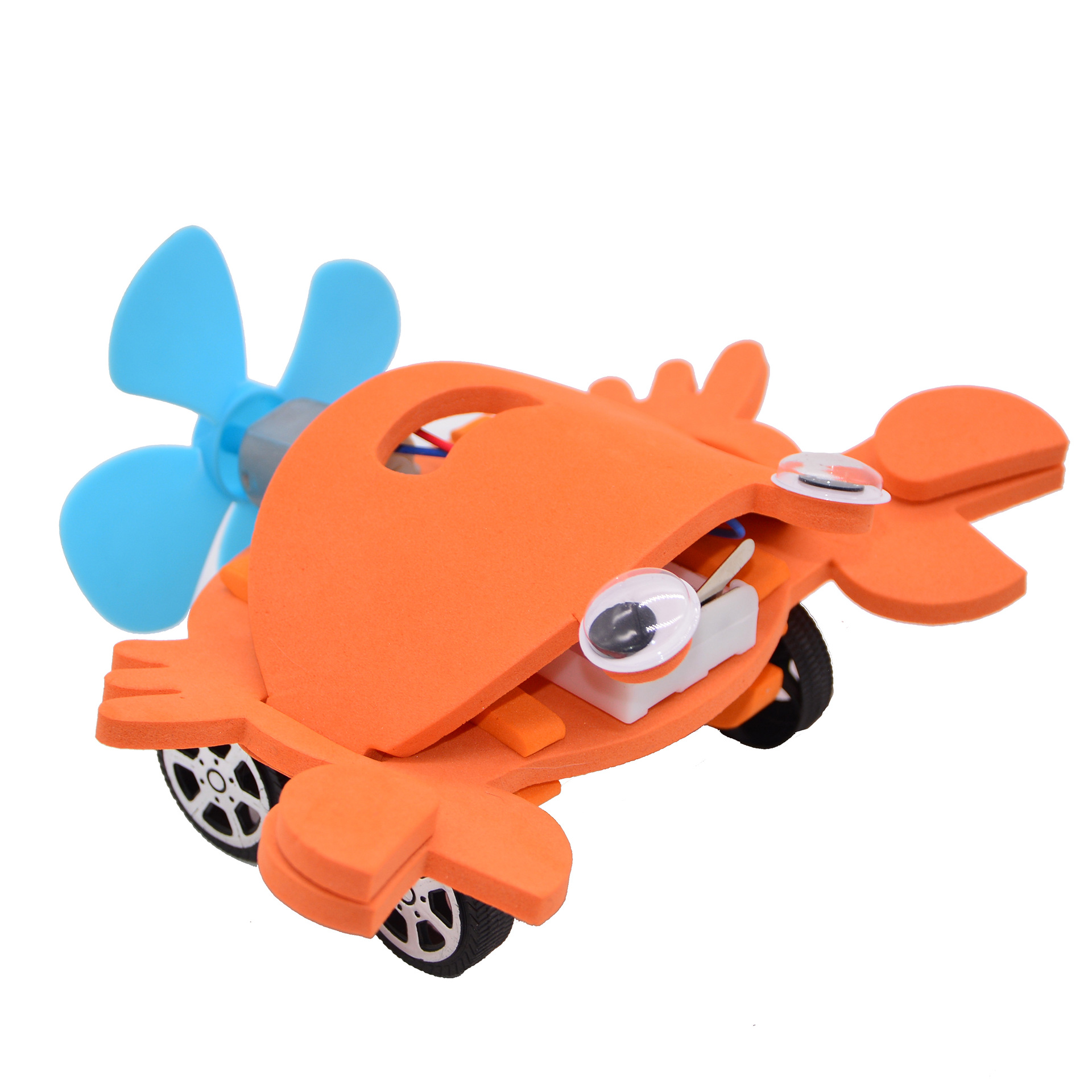 Small crab DIY mini wind car technology small making gizmo material package toy car