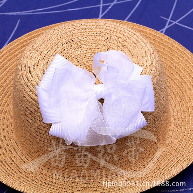 Color Polyester Ribbon Encryption Ribbon White Bow Hair Rope Diy Hand Bow Raw Materials Wholesale