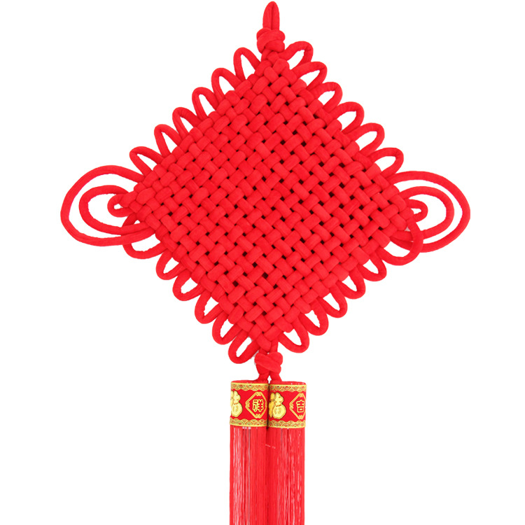 Custom-made large plate of velvet Chinese knot, hand-woven performance prop, Spring Festival decoration, New Year goods, Chinese knot pendant Item Picture