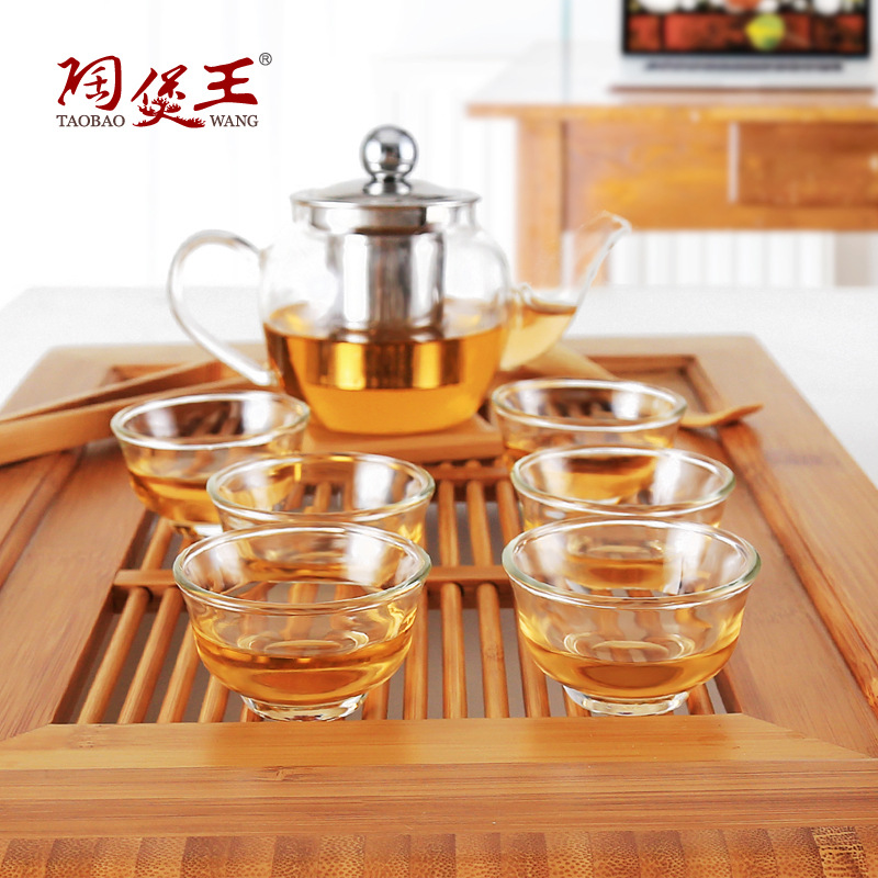 陶煲王 高硼硅玻璃小茶壶 引嘴过滤泡茶壶 透明茶具现货一件代发详情图2