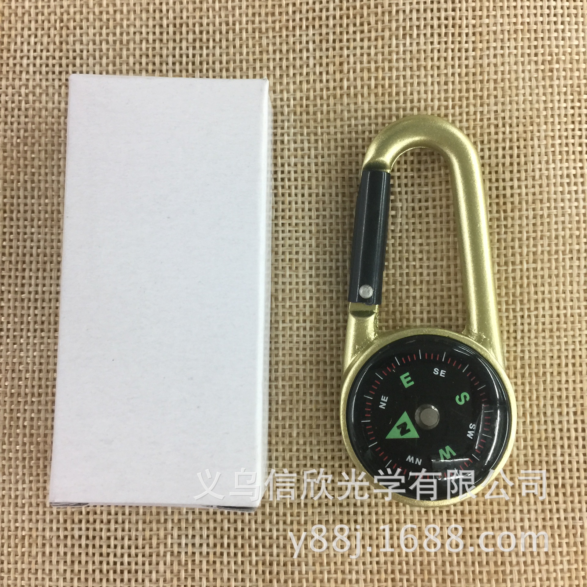 C27 aluminum alloy climbing buckle compass, metal climbing buckle compass, climbing buckle compass Item Picture